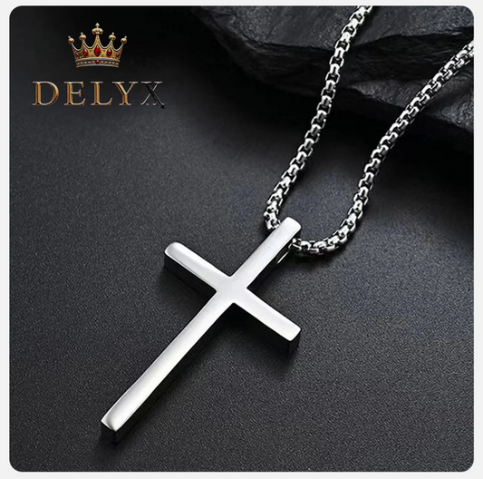 🎁 Collar Vnox con Cruz de Acero – Regalo Significativo para Quien Amas